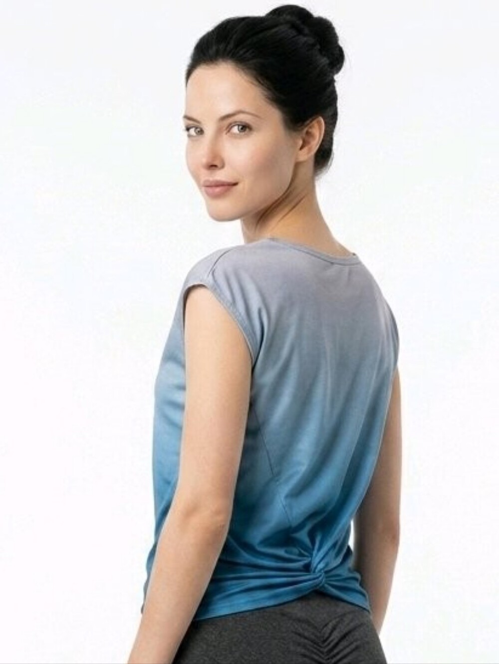 Mondetta Blue to Gray Ombre Active Top